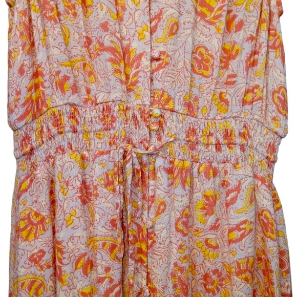 Lucky Brand Boho Floral V-neck High-low Hemline Maxi Dress EUC Size Small - Picture 4 of 7